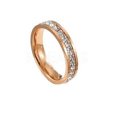 304 Stainless Steel Crystal Rhinestone Finger Rings FS-WG432ED-05-1