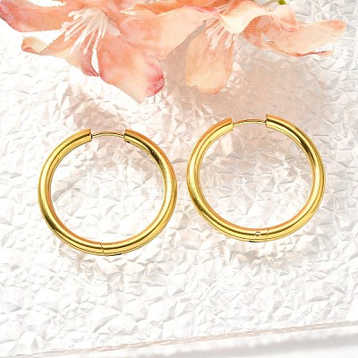 304 Stainless Steel Hoop Earrings for Women EJEW-M068-15D-G-1