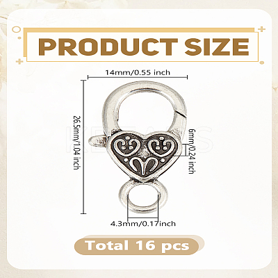 16Pcs Alloy Lobster Claw Clasps FIND-LP0003-60-1