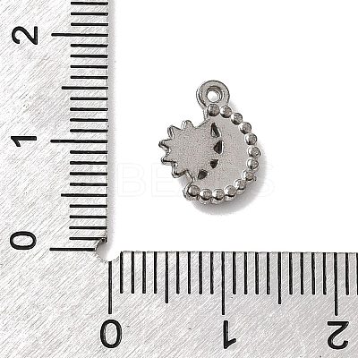 304 Stainless Steel Pave Rhinestone Charms STAS-G369-13P-1