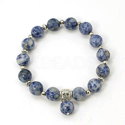 Fashion Gemstone Beaded Bracelets BJEW-JB00858-1