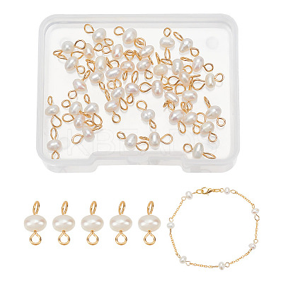 40Pcs Natural Cultured Freshwater Pearl Connector Charms FIND-AB00053-1