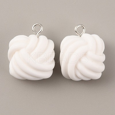 Opaque Resin Pendants LS-RESI-WH0029-24P-04-1