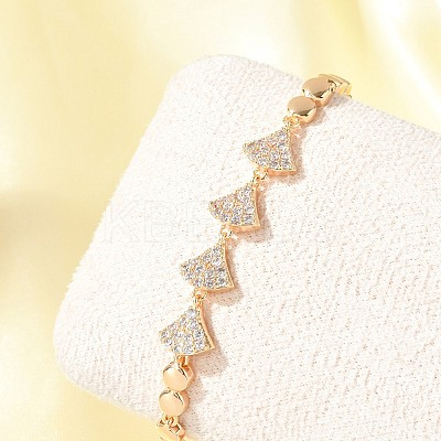 Brass Micro Pave Cubic Zirconia Link Chain Bracelets KK-R217-39G-1