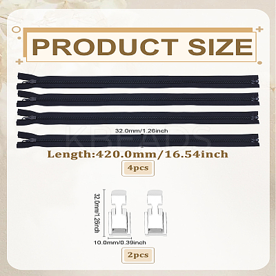 4Pcs Nylon Zipper Sewing Accessories FIND-LP0007-41C-1