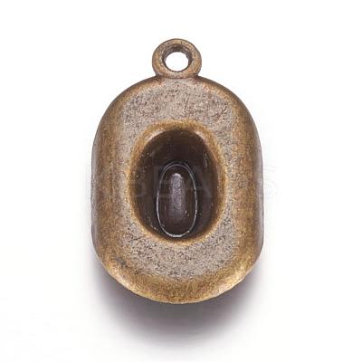 Tibetan Style Alloy Hat Pendants TIBEP-1023-AB-FF-1