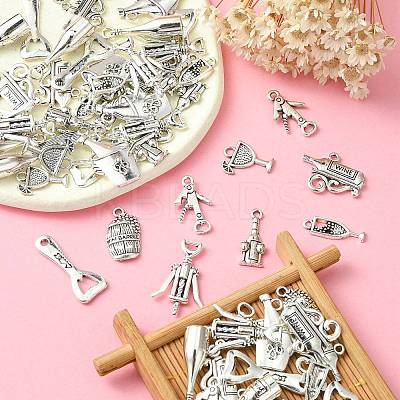 100pcs 10 Style Tibetan Style Alloy Pendants TIBEP-CJ0001-27-1