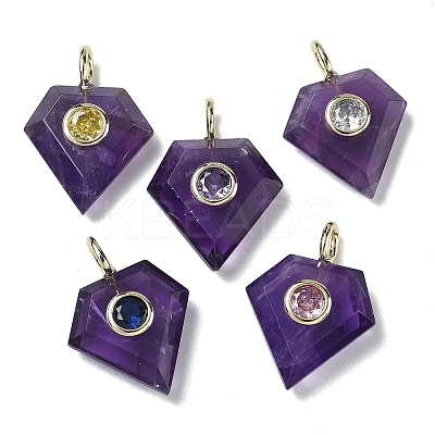 Natural Mixed Stone Faceted Pendants G-F819-03G-1