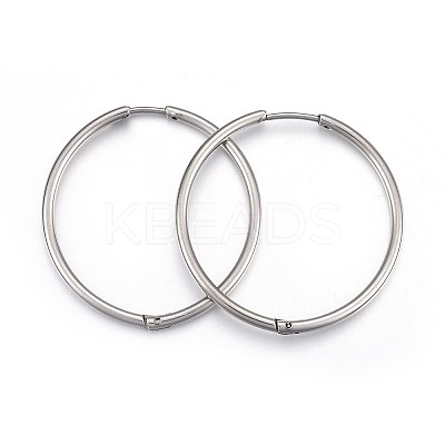 Tarnish Resistant 304 Stainless Steel Huggie Hoop Earrings X-EJEW-L205-02A-P-1