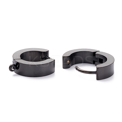 304 Stainless Steel Huggie Hoop Earrings Findings Ion Plating(IP) STAS-I167-01B-EB-1