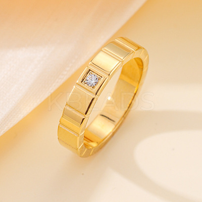 304 Stainless Steel & Cubic Zirconia Finger Rings FS-WG10832-03-1