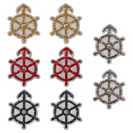 8Pcs 4 Colors Helm Resin Hotfix Rhinestone PATC-FG0002-94-1