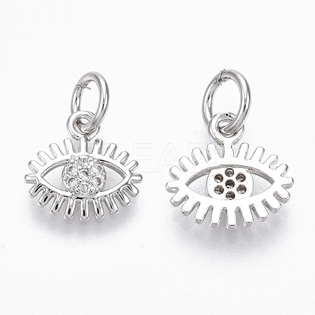 Brass Micro Pave Cubic Zirconia Charms ZIRC-R109-028P-NF-1