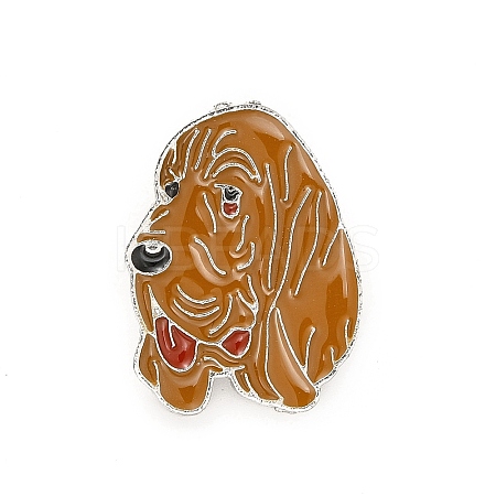 Dog Enamel Pin with Brass Butterfly Clutches LS-JEWB-A006-06F-1
