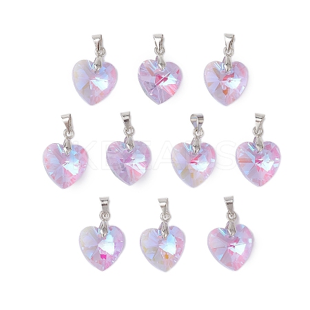 10Pcs Glass Pendants PALLOY-JF03119-02-1