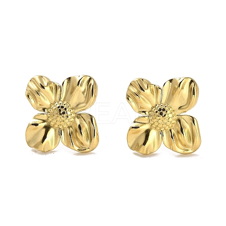 Golden 304 Stainless Steel Stud Earrings EJEW-Z033-01A-1