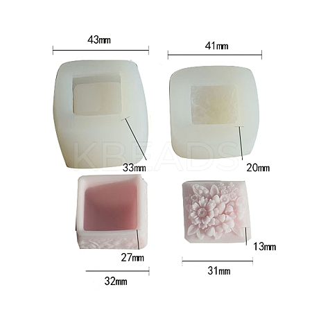 Flower Pattern Storage Box Food Grade Silicone Molds PW-WG37654-03-1