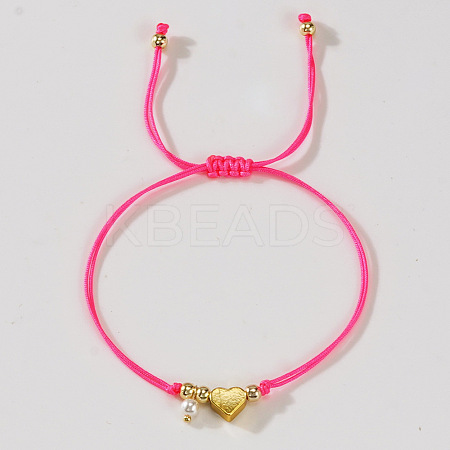 Imitation Pearl Charm Bracelets SI5748-7-1