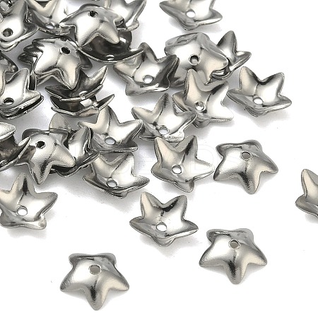 Non-Tarnish 5-Petal Flower Smooth Surface 304 Stainless Steel Bead Caps LS-X-STAS-R065-56-1