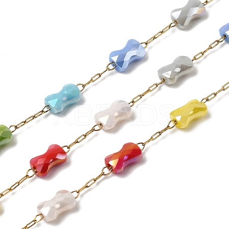 Colorful Bowknot Handmade Glass Beaded Chains CHS-K020-13G-1