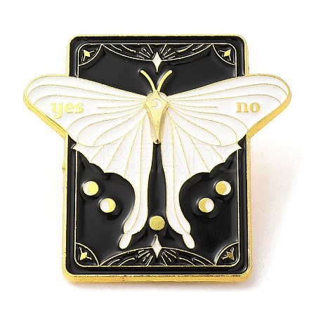 Rotatable Pointer Butterfly Talking Board Enamel Pins JEWB-M029-10G-01-1