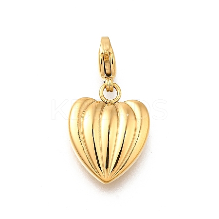 Heart 304 Stainless Steel Pendant Decorations STAS-R159-41G-06-1
