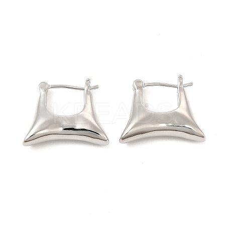 Brass Bag Shape Hoop Earrings for Women EJEW-E275-07P-1