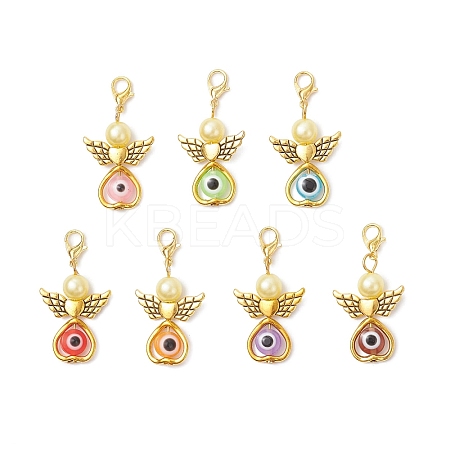 20Pcs Angel Resin & Alloy Pendant Decorations HJEW-AL0076-1