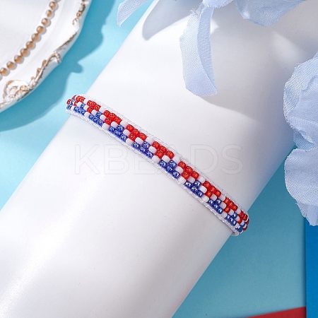 Handmade Glass Seed Beaded Bracelets for Women BJEW-MZ00156-01-1