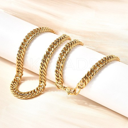 5.5MM 304 Stainless Steel Cuban Link Chain Necklaces for Men NJEW-B134-08A-G-1