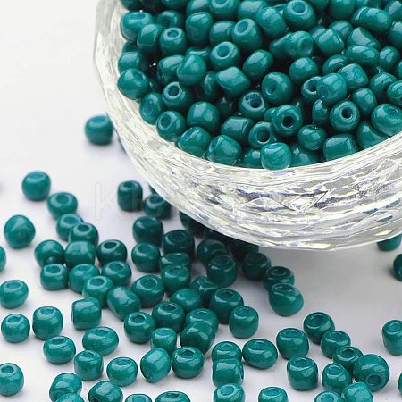 6/0 Baking Paint Glass Seed Beads SEED-OL0002-09-4mm-16-1