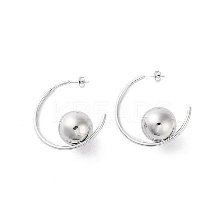 Non-Tarnish 304 Stainless Steel Stud Earrings EJEW-M249-02P-1