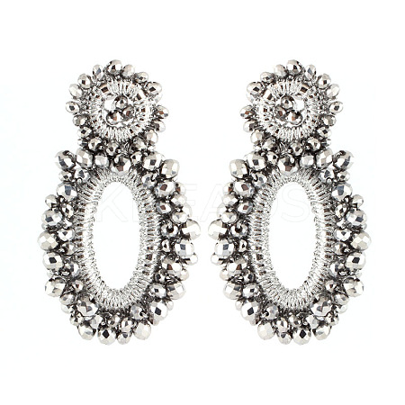 Rhinestone Braided Ear Studs for Women FIND-PW0024-19E-1