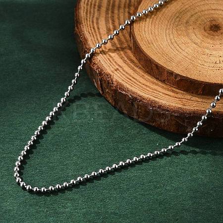 Non-Tarnish 304 Stainless Steel Ball Chain Necklaces NJEW-F249-02P-1