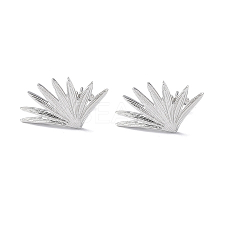 Non-Tarnish 304 Stainless Steel Grass Stud Earrings for Women EJEW-F300-04P-1