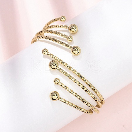 304 Stainless Steel Cuff Bangles for Women BJEW-B150-03G-1