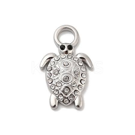304 Stainless Steel Rhinestone Pendants STAS-A122-04P-1
