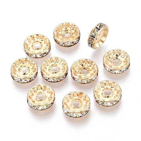 Brass Rhinestone Spacer Beads KK-N273-01C-G-1