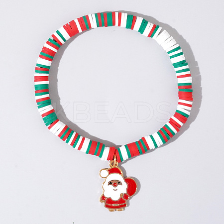 Christmas 304 Stainless Steel Enamel Charm Bracelets AH2991-31-1