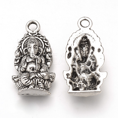 Tibetan Style Alloy Pendants X-TIBEP-T002-38AS-RS-1