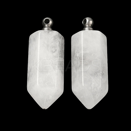 Natural Quartz Crystal Perfume Bottle Pendants G-H332-09P-01-1
