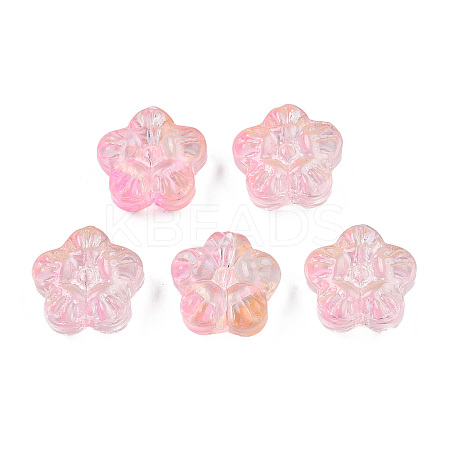 Transparent Spray Painted Glass Beads LS-GLAA-N035-029-G03-1