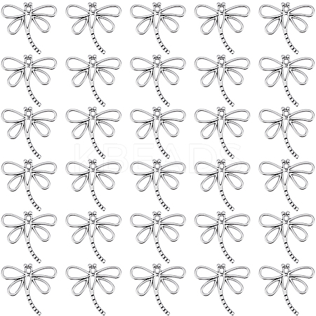 100Pcs Dragonfly Tibetan Style Alloy Pendants TIBEP-SC0003-46-1