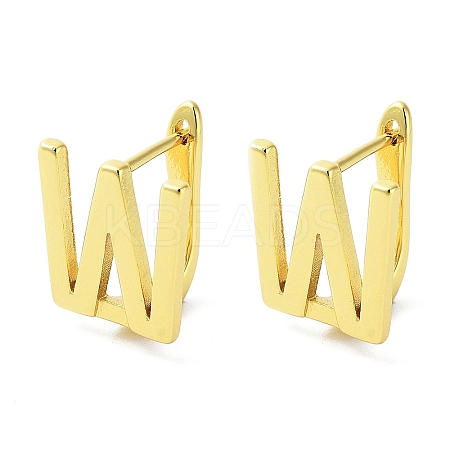 Brass Letter Stud Earrings for Women EJEW-A038-01W-G-1