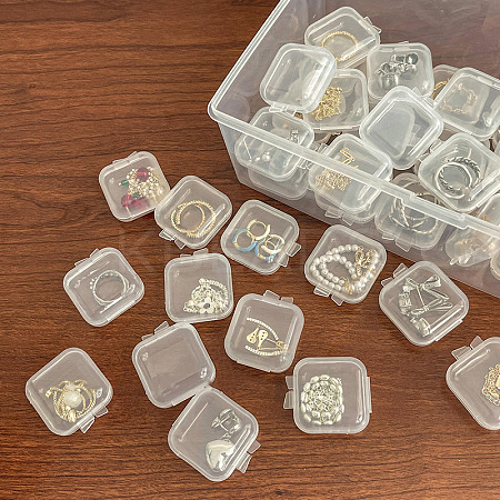 Mini Transparent Plastic Beads Containers X-PW-WG74209-01-1