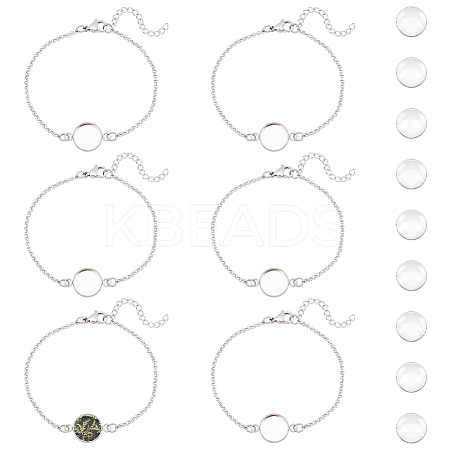 DIY Blank Oval 304 Stainless Steel Link Bracelet Making Kits BJEW-UN00004-1