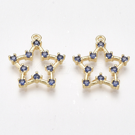 Brass Cubic Zirconia Pendants X-KK-T038-505E-1