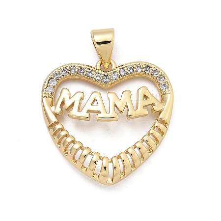 Mother's Day Brass Micro Pave Cubic Zirconia Pendants LS-KK-Q055-02B-G-1