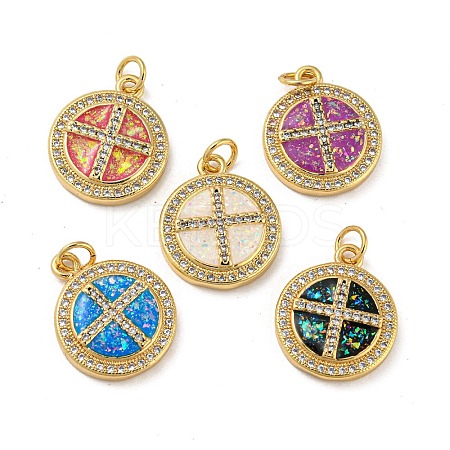 Brass Micro Pave Cubic Zirconia KK-K356-13G-1