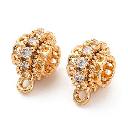 Brass Micro Pave Cubic Zirconia Tube Bails KK-H513-03G-1